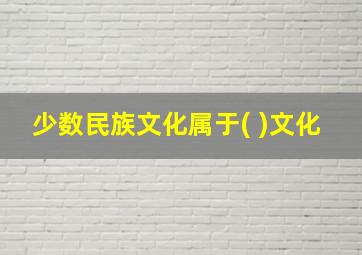 少数民族文化属于( )文化